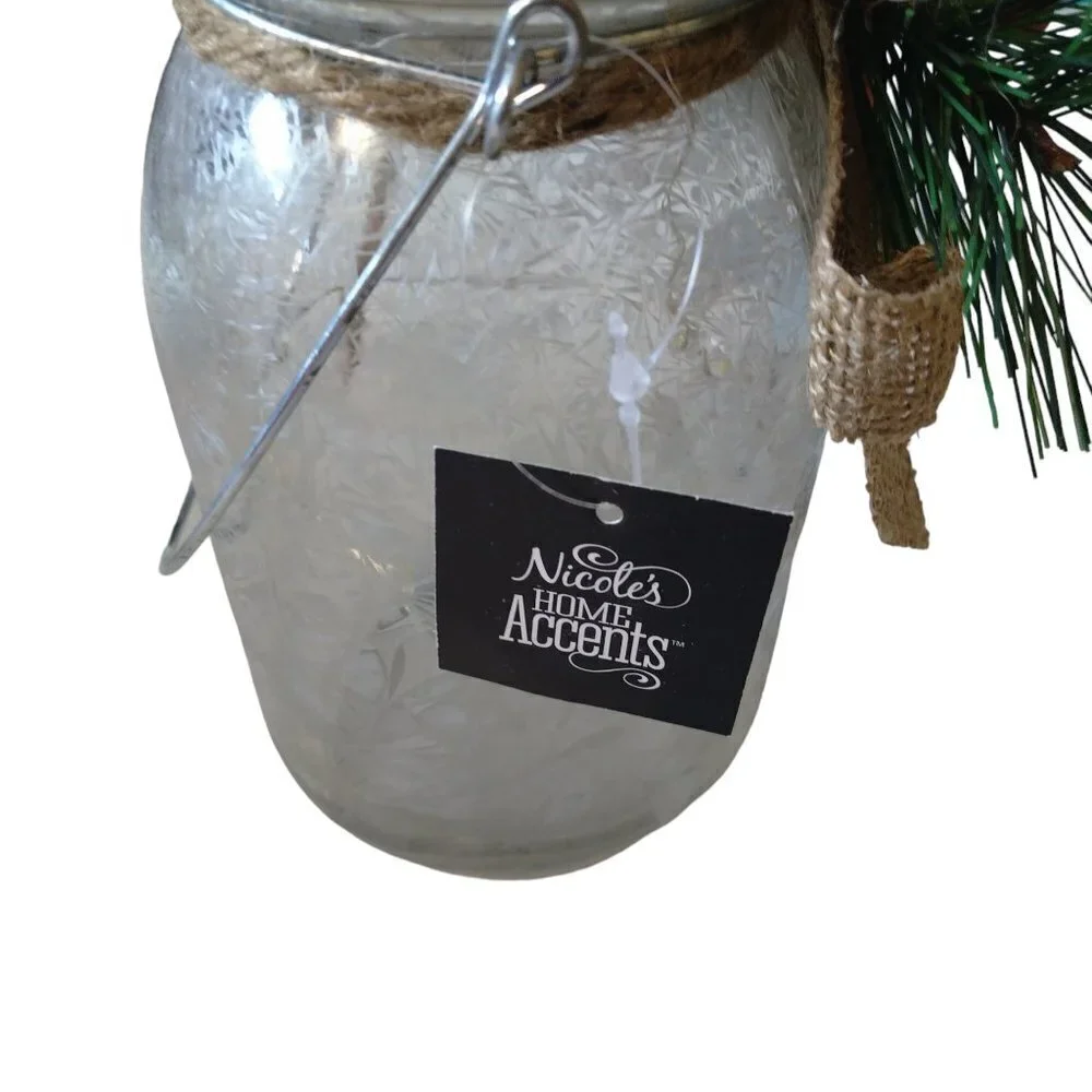 Nicole's Home Accents Christmas Light Up Jar With Lid 